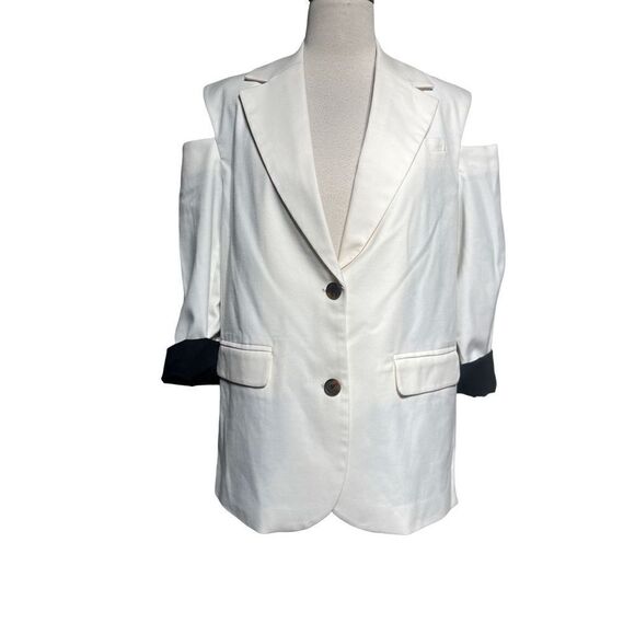 Kahlana Barfield Brown Future Collective Cold Shoulder Blazer XS - Picture 1 of 6